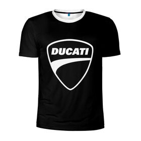 Мужская футболка 3D спортивная с принтом Ducati в Петрозаводске, 100% полиэстер с улучшенными характеристиками | приталенный силуэт, круглая горловина, широкие плечи, сужается к линии бедра | Тематика изображения на принте: авто | дукати | марка | машина