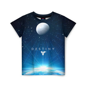 Детская футболка 3D с принтом Destiny в Петрозаводске, 100% гипоаллергенный полиэфир | прямой крой, круглый вырез горловины, длина до линии бедер, чуть спущенное плечо, ткань немного тянется | destiny | destiny 2 | дестени | космос