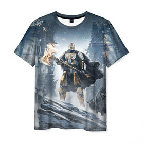 Мужская футболка 3D с принтом Rise of Iron в Петрозаводске, 100% полиэфир | прямой крой, круглый вырез горловины, длина до линии бедер | destiny | destiny 2 | дестени | космос