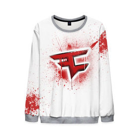 Мужской свитшот 3D с принтом cs:go - FaZe clan (White collection) в Петрозаводске, 100% полиэстер с мягким внутренним слоем | круглый вырез горловины, мягкая резинка на манжетах и поясе, свободная посадка по фигуре | cs go | faze | white | кс го | фейз