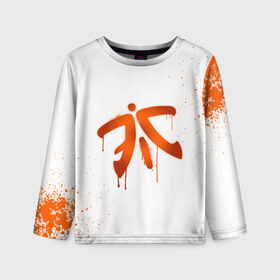 Детский лонгслив 3D с принтом cs:go - Fnatic (White collection) в Петрозаводске, 100% полиэстер | длинные рукава, круглый вырез горловины, полуприлегающий силуэт
 | cs go | fnatic | кс го | фнатик