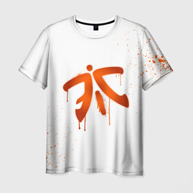 Мужская футболка 3D с принтом cs:go - Fnatic (White collection) в Петрозаводске, 100% полиэфир | прямой крой, круглый вырез горловины, длина до линии бедер | cs go | fnatic | кс го | фнатик