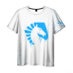 Мужская футболка 3D с принтом cs:go - Liquid team (White collection) в Петрозаводске, 100% полиэфир | прямой крой, круглый вырез горловины, длина до линии бедер | 0x000000123 | cs go | liquid | white | кс го | ликвид