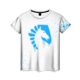 Женская футболка 3D с принтом cs:go - Liquid team (White collection) в Петрозаводске, 100% полиэфир ( синтетическое хлопкоподобное полотно) | прямой крой, круглый вырез горловины, длина до линии бедер | 0x000000123 | cs go | liquid | white | кс го | ликвид