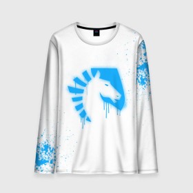 Мужской лонгслив 3D с принтом cs:go - Liquid team (White collection) в Петрозаводске, 100% полиэстер | длинные рукава, круглый вырез горловины, полуприлегающий силуэт | Тематика изображения на принте: 0x000000123 | cs go | liquid | white | кс го | ликвид