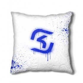 Подушка 3D с принтом cs:go - SK Gaming (White collection) в Петрозаводске, наволочка – 100% полиэстер, наполнитель – холлофайбер (легкий наполнитель, не вызывает аллергию). | состоит из подушки и наволочки. Наволочка на молнии, легко снимается для стирки | 0x000000123 | cs go | sk | white | кс го