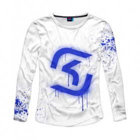 Женский лонгслив 3D с принтом cs:go - SK Gaming (White collection) в Петрозаводске, 100% полиэстер | длинные рукава, круглый вырез горловины, полуприлегающий силуэт | 0x000000123 | cs go | sk | white | кс го