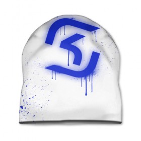 Шапка 3D с принтом cs:go - SK Gaming (White collection) в Петрозаводске, 100% полиэстер | универсальный размер, печать по всей поверхности изделия | 0x000000123 | cs go | sk | white | кс го