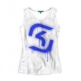 Женская майка 3D с принтом cs:go - SK Gaming (White collection) в Петрозаводске, 100% полиэстер | круглая горловина, прямой силуэт, длина до линии бедра | 0x000000123 | cs go | sk | white | кс го