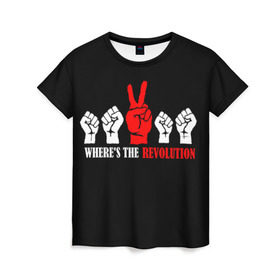 Женская футболка 3D с принтом DM: Where`s the revolution? в Петрозаводске, 100% полиэфир ( синтетическое хлопкоподобное полотно) | прямой крой, круглый вырез горловины, длина до линии бедер | depeche mode