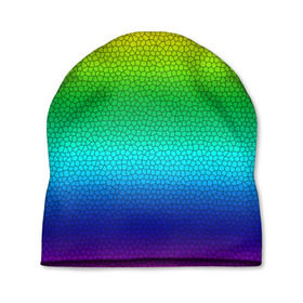 Шапка 3D с принтом Радуга (Витражный Градиент) в Петрозаводске, 100% полиэстер | универсальный размер, печать по всей поверхности изделия | gradient | rainbow | витраж | градиент | радуга
