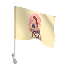 Флаг для автомобиля с принтом Pin Up Pop Art Girl в Петрозаводске, 100% полиэстер | Размер: 30*21 см | comics | girl | lollipop | pin up | pop art | арт | девочка | дизайн | конфетка | лолита | милая | мода | пафос | поп арт | сосательная | стиль | чупа чупс