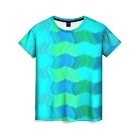 Женская футболка 3D с принтом Размытые полосы в Петрозаводске, 100% полиэфир ( синтетическое хлопкоподобное полотно) | прямой крой, круглый вырез горловины, длина до линии бедер | 3d | линии | отблески | размытие | узоры