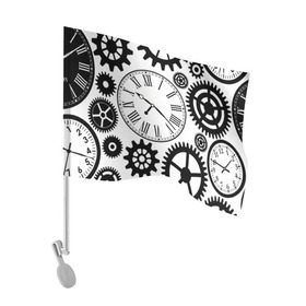 Флаг для автомобиля с принтом Время не ждет в Петрозаводске, 100% полиэстер | Размер: 30*21 см | время | часы