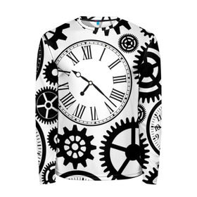 Мужской лонгслив 3D с принтом Время не ждет в Петрозаводске, 100% полиэстер | длинные рукава, круглый вырез горловины, полуприлегающий силуэт | Тематика изображения на принте: время | часы