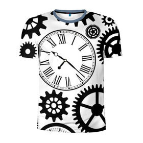 Мужская футболка 3D спортивная с принтом Время не ждет в Петрозаводске, 100% полиэстер с улучшенными характеристиками | приталенный силуэт, круглая горловина, широкие плечи, сужается к линии бедра | время | часы