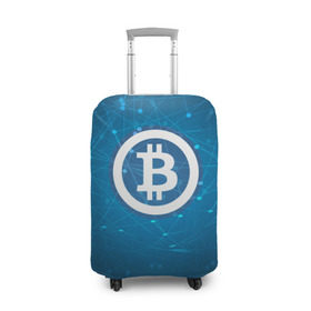 Чехол для чемодана 3D с принтом Bitcoin Blue - Биткоин в Петрозаводске, 86% полиэфир, 14% спандекс | двустороннее нанесение принта, прорези для ручек и колес | bitcoin | ethereum | litecoin | биткоин | интернет | крипта | криптовалюта | лайткоин | майнинг | технологии | эфир