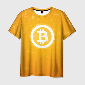 Мужская футболка 3D с принтом Bitcoin - Биткоин в Петрозаводске, 100% полиэфир | прямой крой, круглый вырез горловины, длина до линии бедер | bitcoin | ethereum | litecoin | биткоин | интернет | крипта | криптовалюта | лайткоин | майнинг | технологии | эфир