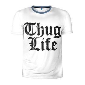 Мужская футболка 3D спортивная с принтом Thug Life в Петрозаводске, 100% полиэстер с улучшенными характеристиками | приталенный силуэт, круглая горловина, широкие плечи, сужается к линии бедра | 2pac | amaru | life | shakur | thug | thung | tupac