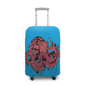 Чехол для чемодана 3D с принтом Осьминог в Петрозаводске, 86% полиэфир, 14% спандекс | двустороннее нанесение принта, прорези для ручек и колес | la piovra | octopus | кальмар | лапиовра | морепродукт | морской гад | октопус | осьминог | спрут