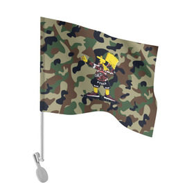 Флаг для автомобиля с принтом Dab Bart Simpson в Петрозаводске, 100% полиэстер | Размер: 30*21 см | bart | dab | dabbin | simpsons | барт симпсон | даб | дэб | дэббинг | мультик | мультики | мультфильм | мультфильмы | симпсоны