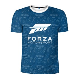 Мужская футболка 3D спортивная с принтом Forza Motorsport в Петрозаводске, 100% полиэстер с улучшенными характеристиками | приталенный силуэт, круглая горловина, широкие плечи, сужается к линии бедра | car | crew | dirt | flatout | grid | need | nfs | race | speed | гонки | машина | скорость
