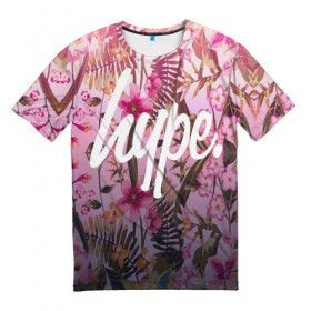 Мужская футболка 3D с принтом Hype Flowers в Петрозаводске, 100% полиэфир | прямой крой, круглый вырез горловины, длина до линии бедер | fashion | glamour | hawaii | hype | style | tropic | вечеринка | гаваи | гламур | джунгли | клуб | мода | немножечко | пальмы | пафос | стиль | тренд | тропики | хайп | хайпанем | цветок | цветы