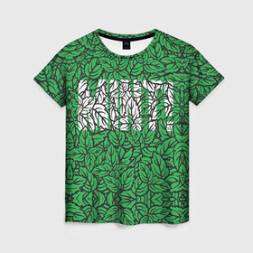 Женская футболка 3D с принтом Mint - Мята в Петрозаводске, 100% полиэфир ( синтетическое хлопкоподобное полотно) | прямой крой, круглый вырез горловины, длина до линии бедер | 420 | buds | mint | зеленый | зелень | листья | мята | мятный | природа | раста | растаман | текстура | узор | шишки