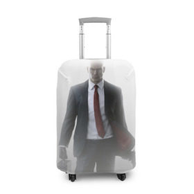Чехол для чемодана 3D с принтом Hitman в тумане в Петрозаводске, 86% полиэфир, 14% спандекс | двустороннее нанесение принта, прорези для ручек и колес | 