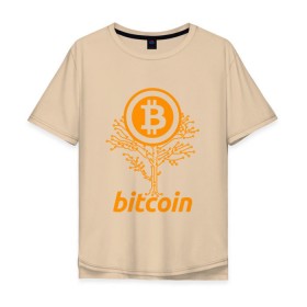 Мужская футболка хлопок Oversize с принтом Bitcoin Tree - Дерево Биткоин в Петрозаводске, 100% хлопок | свободный крой, круглый ворот, “спинка” длиннее передней части | Тематика изображения на принте: bitcoin | blockchain | tree | биткоин | блокчейн | валюта | деньги | дерево | крипто | криптовалюта | майнинг | технологии