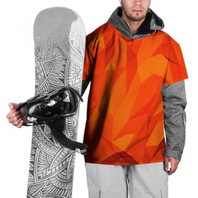 Накидка на куртку 3D с принтом Orange geometry в Петрозаводске, 100% полиэстер |  | abstraction | абстракция | геометрия | грани | линии | полигоны | сочетания | текстура | треугольники