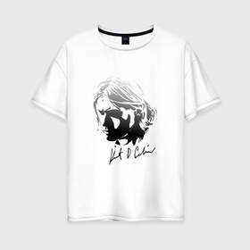 Женская футболка хлопок Oversize с принтом Курт Кобейн автограф в Петрозаводске, 100% хлопок | свободный крой, круглый ворот, спущенный рукав, длина до линии бедер
 |  kurt cobain |  nirvana |  курт кобейн | нирвана