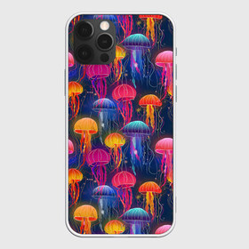 Чехол для iPhone 12 Pro Max с принтом Медузы в Петрозаводске, Силикон |  | Тематика изображения на принте: лето | медузы | море | океан. рыбы | подводный мир