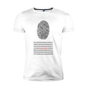 Мужская футболка премиум с принтом Hacked в Петрозаводске, 92% хлопок, 8% лайкра | приталенный силуэт, круглый вырез ворота, длина до линии бедра, короткий рукав | code | developer | hacker | взлом | кодер | отпечаток | прогер | программирование | хакер