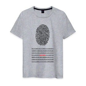 Мужская футболка хлопок с принтом Hacked в Петрозаводске, 100% хлопок | прямой крой, круглый вырез горловины, длина до линии бедер, слегка спущенное плечо. | code | developer | hacker | взлом | кодер | отпечаток | прогер | программирование | хакер