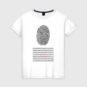 Женская футболка хлопок с принтом Hacked в Петрозаводске, 100% хлопок | прямой крой, круглый вырез горловины, длина до линии бедер, слегка спущенное плечо | code | developer | hacker | взлом | кодер | отпечаток | прогер | программирование | хакер