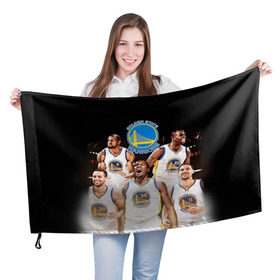 Флаг 3D с принтом Golden State Warriors 5 в Петрозаводске, 100% полиэстер | плотность ткани — 95 г/м2, размер — 67 х 109 см. Принт наносится с одной стороны | Тематика изображения на принте: draymond green | golden state warriors | klay thompson | nba | stephen curry | голден стэйт уорриорз | дрэймонд грин | клей томпсон | стефен карри