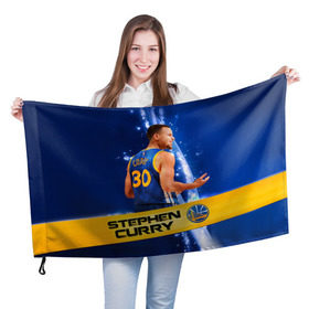 Флаг 3D с принтом Golden State Warriors 8 в Петрозаводске, 100% полиэстер | плотность ткани — 95 г/м2, размер — 67 х 109 см. Принт наносится с одной стороны | golden state warriors | nba | stephen curry | голден стэйт уорриорз | стефен карри