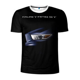 Мужская футболка 3D спортивная с принтом Ford Mustang GT 2 в Петрозаводске, 100% полиэстер с улучшенными характеристиками | приталенный силуэт, круглая горловина, широкие плечи, сужается к линии бедра | cobra | ford | gt | mustang | shelby