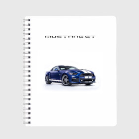 Тетрадь с принтом Ford Mustang GT 3 в Петрозаводске, 100% бумага | 48 листов, плотность листов — 60 г/м2, плотность картонной обложки — 250 г/м2. Листы скреплены сбоку удобной пружинной спиралью. Уголки страниц и обложки скругленные. Цвет линий — светло-серый
 | Тематика изображения на принте: ford | gt | mustang | shelby | мустанг | форд | шэлби