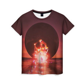 Женская футболка 3D с принтом Imagine Dragons в Петрозаводске, 100% полиэфир ( синтетическое хлопкоподобное полотно) | прямой крой, круглый вырез горловины, длина до линии бедер | rock | имэджн драгонз | рок