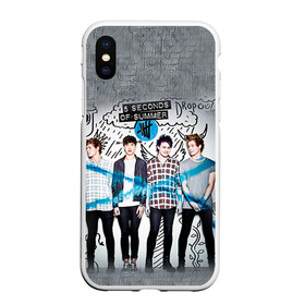 Чехол для iPhone XS Max матовый с принтом 5 Seconds of Summer в Петрозаводске, Силикон | Область печати: задняя сторона чехла, без боковых панелей | Тематика изображения на принте: 5 seconds of summer | 5 sos | 5 секунд лета | 5sos