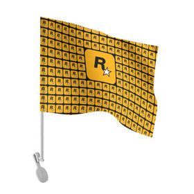 Флаг для автомобиля с принтом Rockstar в Петрозаводске, 100% полиэстер | Размер: 30*21 см | auto | dead | grand | gta | red | redemption | theft | гта | рокстар