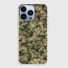Чехол для iPhone 13 Pro с принтом Охотничий камуфляж с утками в Петрозаводске,  |  | гусиная | гусь | дичь | лес | милитари | охота | охотник | паттерн | птицы | текстура | утиная | утка | хаки