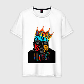 Мужская футболка хлопок с принтом Biggie Smalls в Петрозаводске, 100% хлопок | прямой крой, круглый вырез горловины, длина до линии бедер, слегка спущенное плечо. | Тематика изображения на принте: biggie | biggie smalls | hip hop | notorious b.i.g. | rap | бигги | рэп | хип хоп