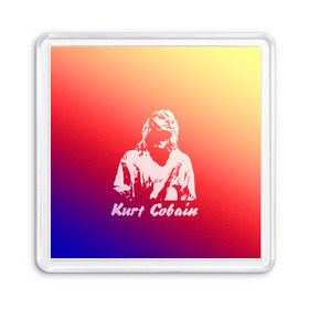 Магнит 55*55 с принтом Kurt Cobain в Петрозаводске, Пластик | Размер: 65*65 мм; Размер печати: 55*55 мм | Тематика изображения на принте: nirvana |  курт кобейн | нирвана | рок