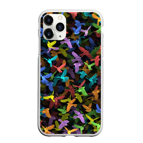 Чехол для iPhone 11 Pro Max матовый с принтом Разноцветные птички в Петрозаводске, Силикон |  | Тематика изображения на принте: ворбьи | куча | паттерн | птица | птицы | радуга | радужный | синцы | стая | текстура