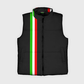 Женский жилет утепленный 3D с принтом Black Milk Italiano в Петрозаводске,  |  | flag | italian | италия | итальянский | страна | страны | триколор | флаг