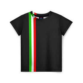 Детская футболка 3D с принтом Black Milk Italiano в Петрозаводске, 100% гипоаллергенный полиэфир | прямой крой, круглый вырез горловины, длина до линии бедер, чуть спущенное плечо, ткань немного тянется | flag | italian | италия | итальянский | страна | страны | триколор | флаг