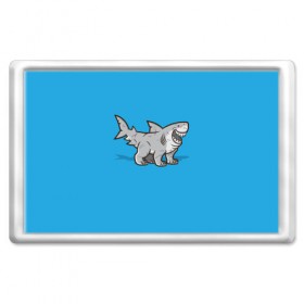 Магнит 45*70 с принтом Акула мутант 5 в Петрозаводске, Пластик | Размер: 78*52 мм; Размер печати: 70*45 | акула | детям | лапы | мутант | рисунок